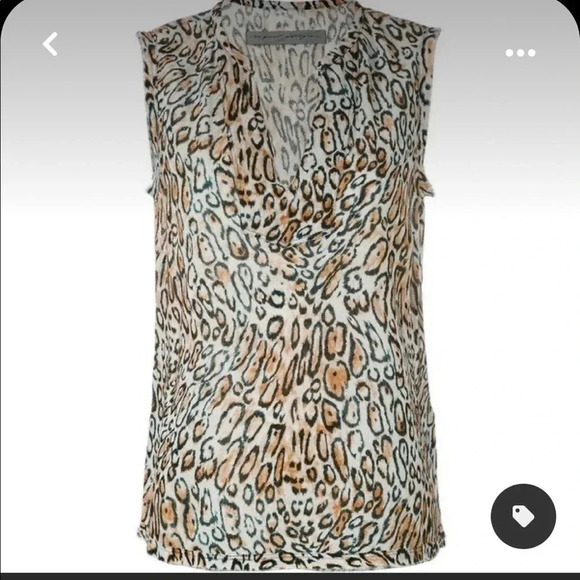 Raquel Allegra leopard frayed top - Picture 1 of 7